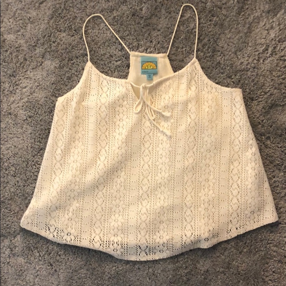 C&C California cream lace tank top